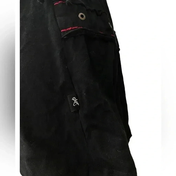 Leopards & Roses Made  In Nepal Black Red Mini Sleeveless Dress Size Medium - Picture 13 of 15